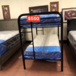 New Twin/twin Bunkbed With Mattresses Included//// Litera Con Colchones Incluidos 
