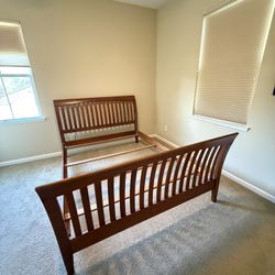Wooden Queen Slatted Bed Frame