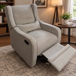 Gray Fabric Recliner Chair, nursing chair