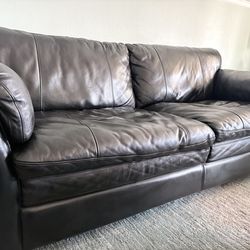 Black bonded leather sofa