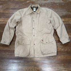 VintageCarhartt Jacket Mens XL Brown Chore Barn Field Coat Western Blanket Lined