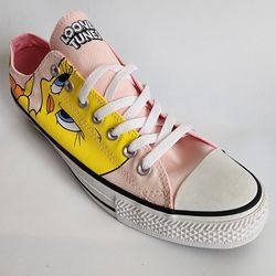 Converse Looney Tunes Pink and Yellow Sneakers