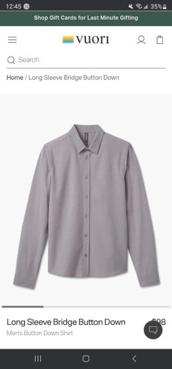 New! Vuori Long Sleeve Bridge Button Down