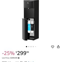 Avalon A13BLK Electric Bottleless Cooler Water Dispenser-3, Digital Clock with Temperature Control, Self Cleaning, Black Stainless Steel