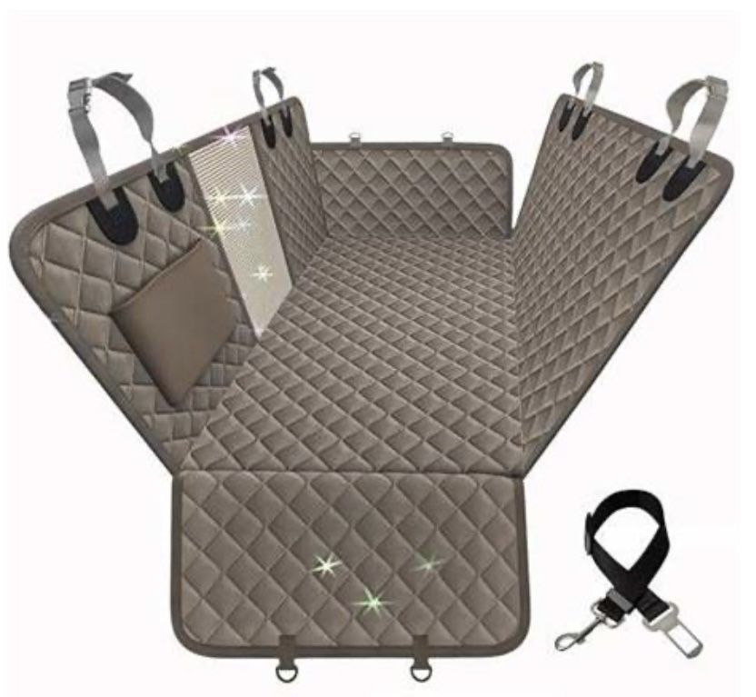 Large Backseat Cover for Dogs, Car Seat Extender Hard Bottom