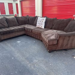 Brown 3Pcs Cuddler Sectional 