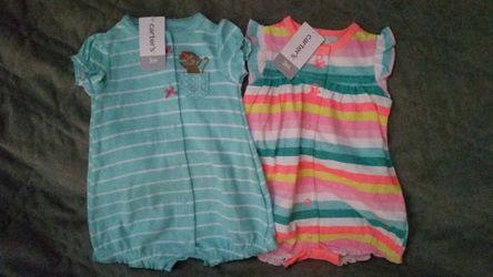 Girls Carters Rompers NWT