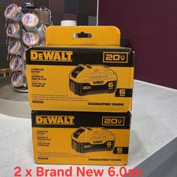 Dewalt 6.0ah Batteries X 2 Good For Dewalt Atomic And Max XR Tools