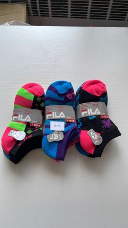 Girls 9 Pairs FILA Socks Size 6-8.5 OF#5