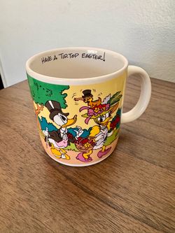 Disney Applause Donald Daisy Duck Easter Mug Have a Tip-Top Easter #30123
