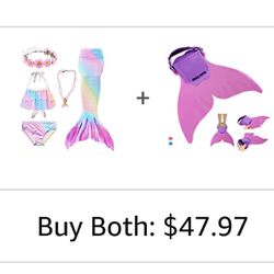 Mermaid bathing Suit W mermaid tail 
