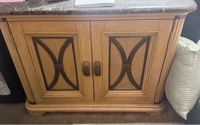 Wood Cabinet with Marble Top