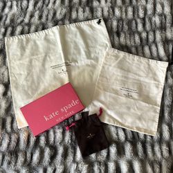 Kate Spade LOT large tote / medium shoe / small brown jewelry dust bag pink box