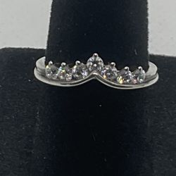 Sterling Silver & cubic Zirconia Ring Enhance Size 5 3/4