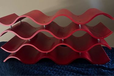 Red Wave Wine Rack