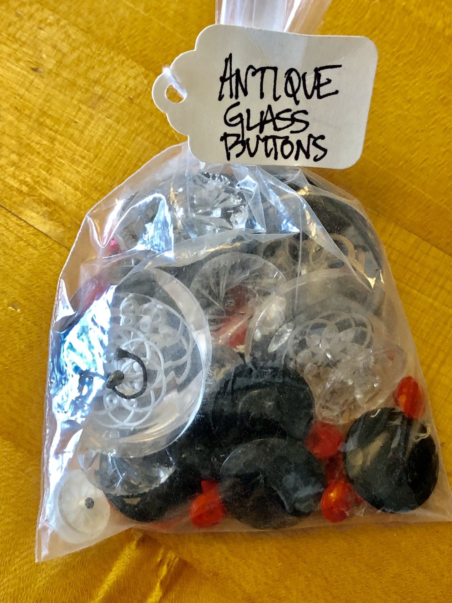 Vintage Bag of Assorted Size/Color Glass Buttons