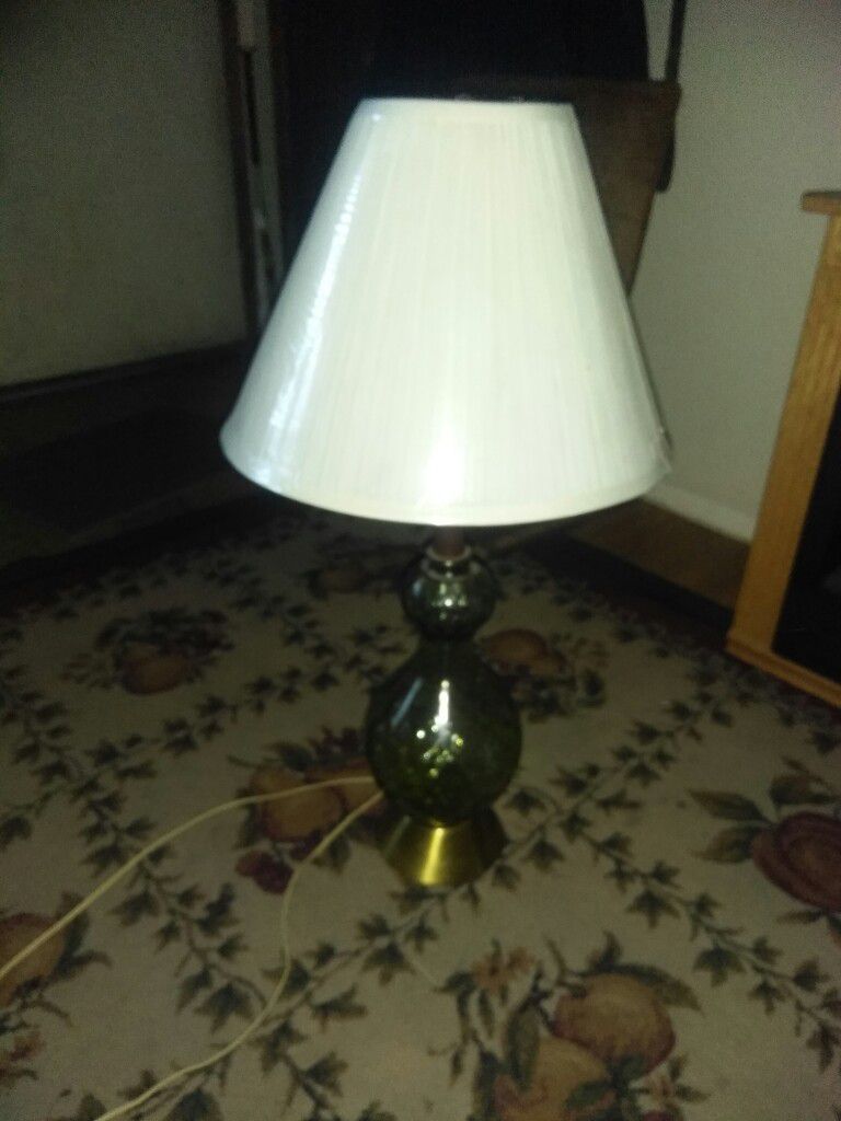 Vintage glass lamp with new shade