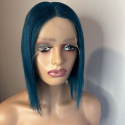 13x1 10in Blue Bob Human Hair