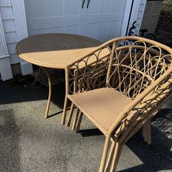 Outdoor Table and Four Chairs 