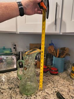 Vintage uranium glass pitcher