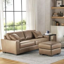 Member's Mark Harrison Leather Sofa With Ottoman $719.99