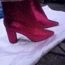 Pink Rhinestone Betsey Johnson Boots