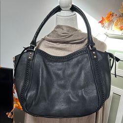 Lodis Black Leather Shoulder Bag