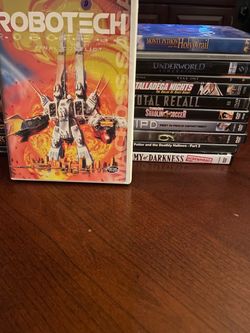 Blu-ray player and DVD lot.