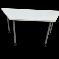 Aluminum/ Wood trapezoid desk. 33” / 5 Feet X 28” High 