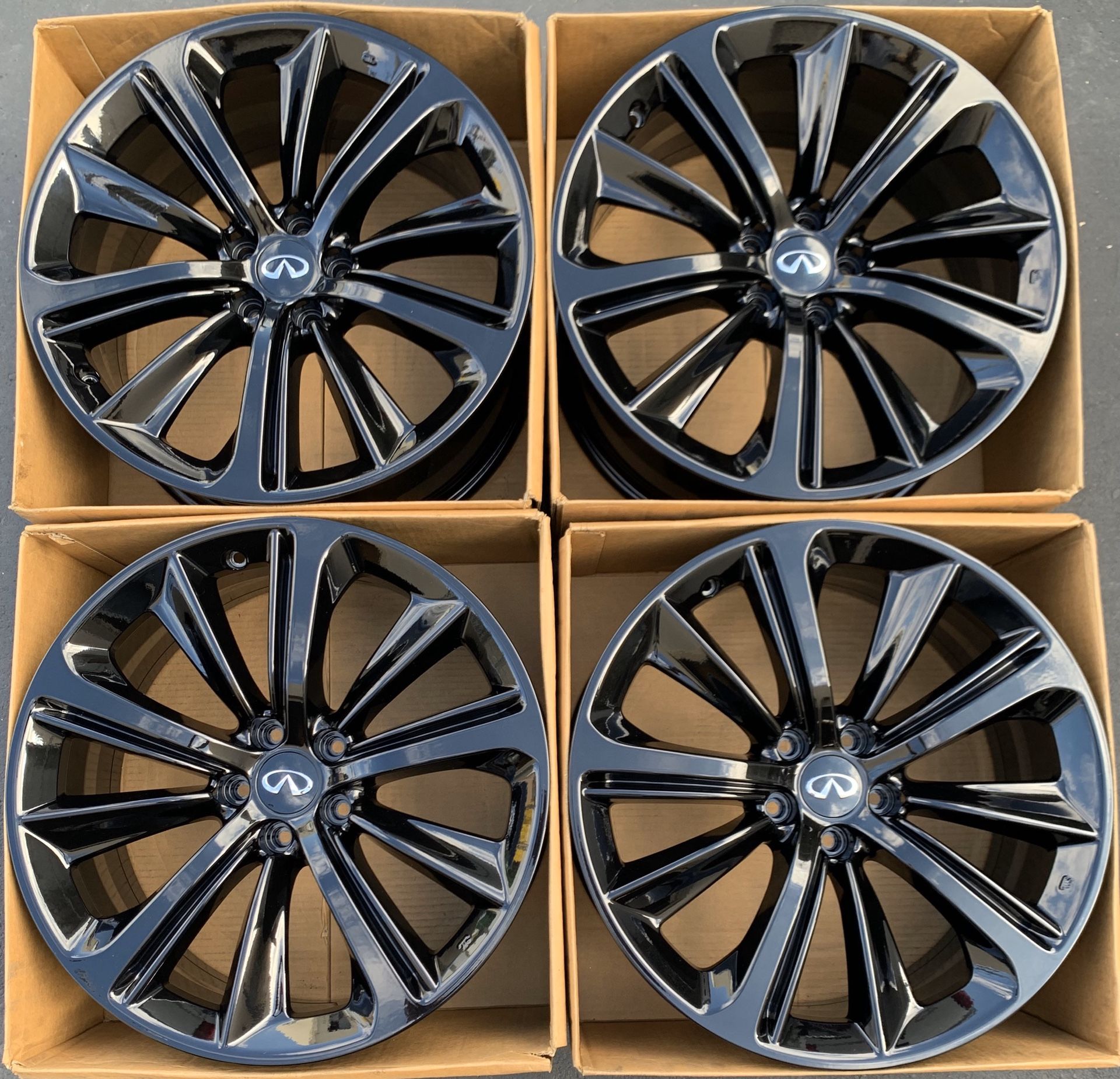 20” Infiniti Q60 Q50 factory wheels rims gloss black new