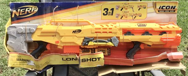 2020 NERF ICON N-Strike LongShot CS-6 Dart Gun Missing Prime Bolt & Scope