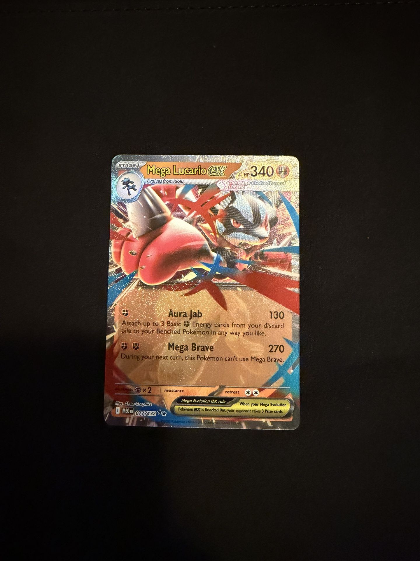 Pokemon Mega Lucario ex 077/132 - Megas Unleashed - NM