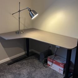 Motorized Sit/Stand IKEA BEKANT left L-shaped Desk-Gray