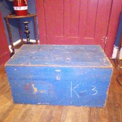 US Navy Storage Trunk Wooden Foot Locker Box