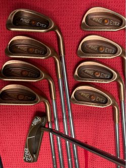 Ping Eye 2 Beryllium Copper Orange Dot 4-9,W,S and Ping Zing2 putter (All of iron grip are New Grip 🔥🔥🔥
