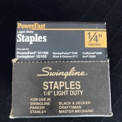 12 Boxes Swingline Staples 1/4”