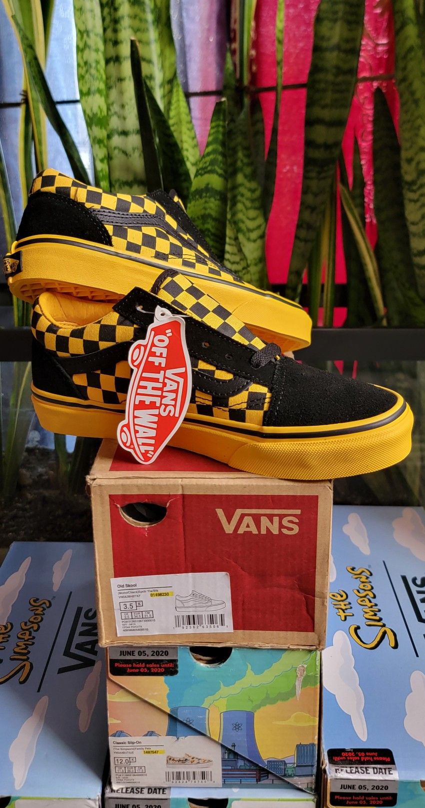 VANS Old Skool(Mono/Chech)Spectrum Yellow/Black(VN0A38HBTKF) KID SIZE: 3.5 M Usa