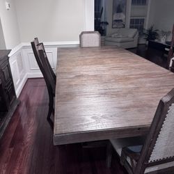 Wooden Dining Table With Chairs And Bench Included 