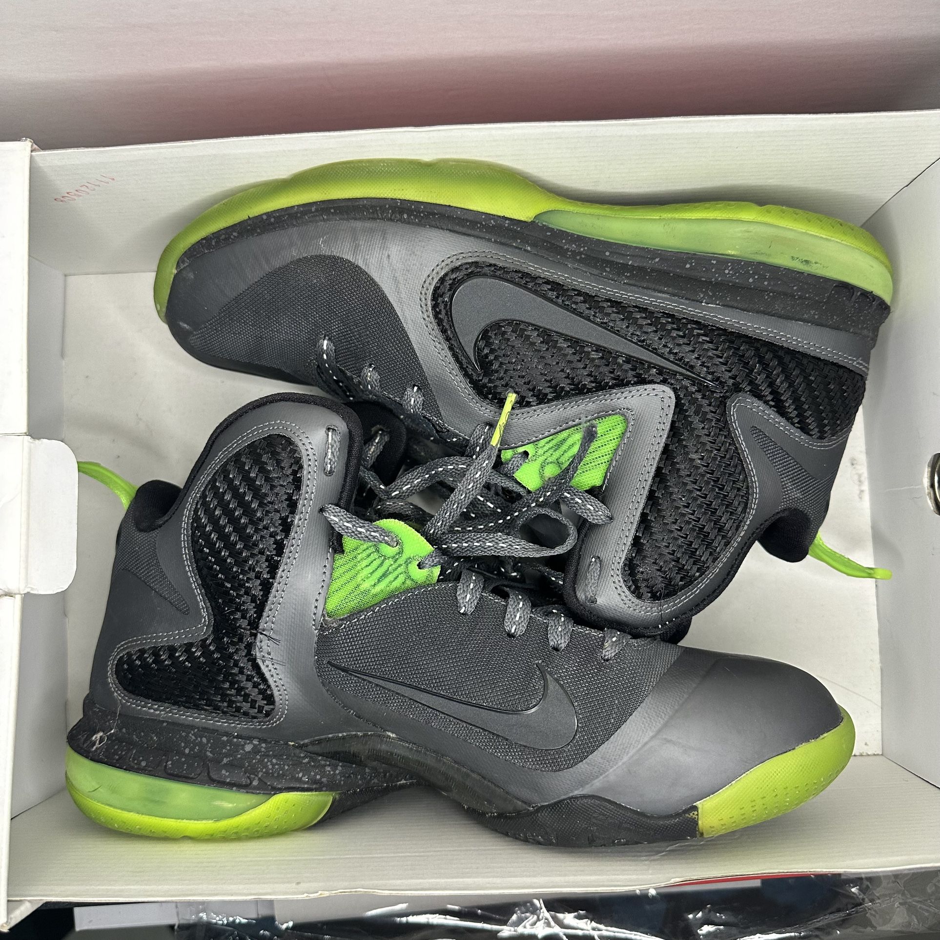 Nike Lebron 9 Ix Dunkman Size 9 Black Green Volt 