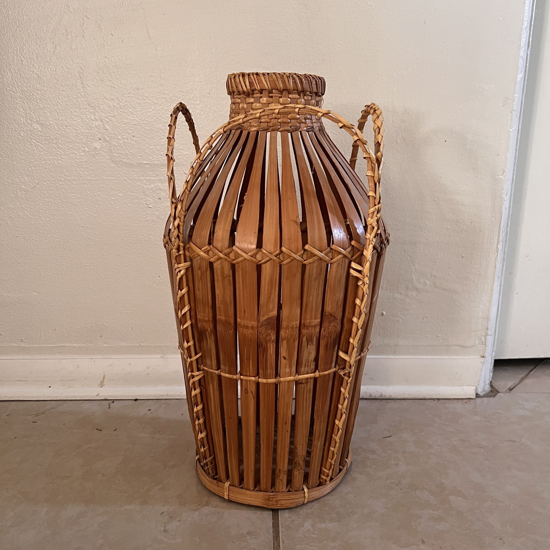 Rattan Woven Bamboo Wood Wicker Vase Home Decor For Dried Plants