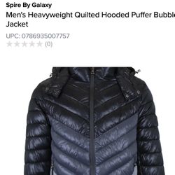 Men’s Hooded Puffer Jacket ( New W/tags)