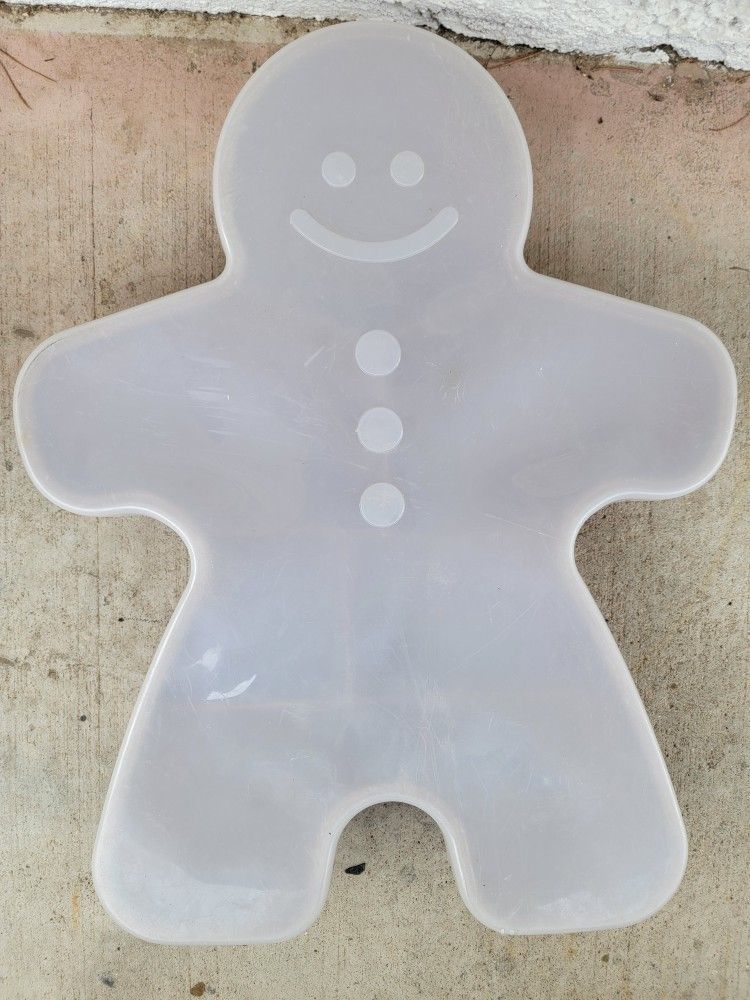 Vintage Gingerbread Man Christmas Cookie Container 17.5 x 14" 