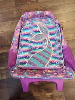 Mermaid rolling backpack