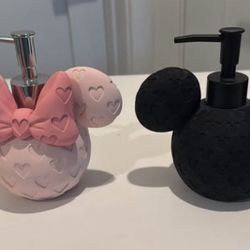 Mini and Mickey soap dispensers