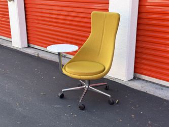 HighBack Swivel Lounge Accent Chairs Built-in Table by Keilhauer - Retail $3.5k