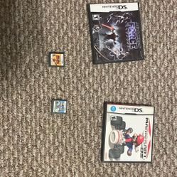 Nintendo DS Games: Star Wars The Force Unleashed, Mario kart DS, Mario Donkey Kong Mini-land Mayhem, New Super Mario Bros