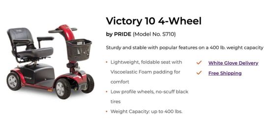Pride Victory 10 Scooter + Outlander Powerlift