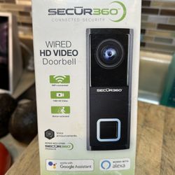 SECUR360 Wired Smart Video Doorbell with Camera and 2-Way Communication, model S