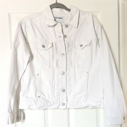 Woman's White Old Navy Jean Jacket