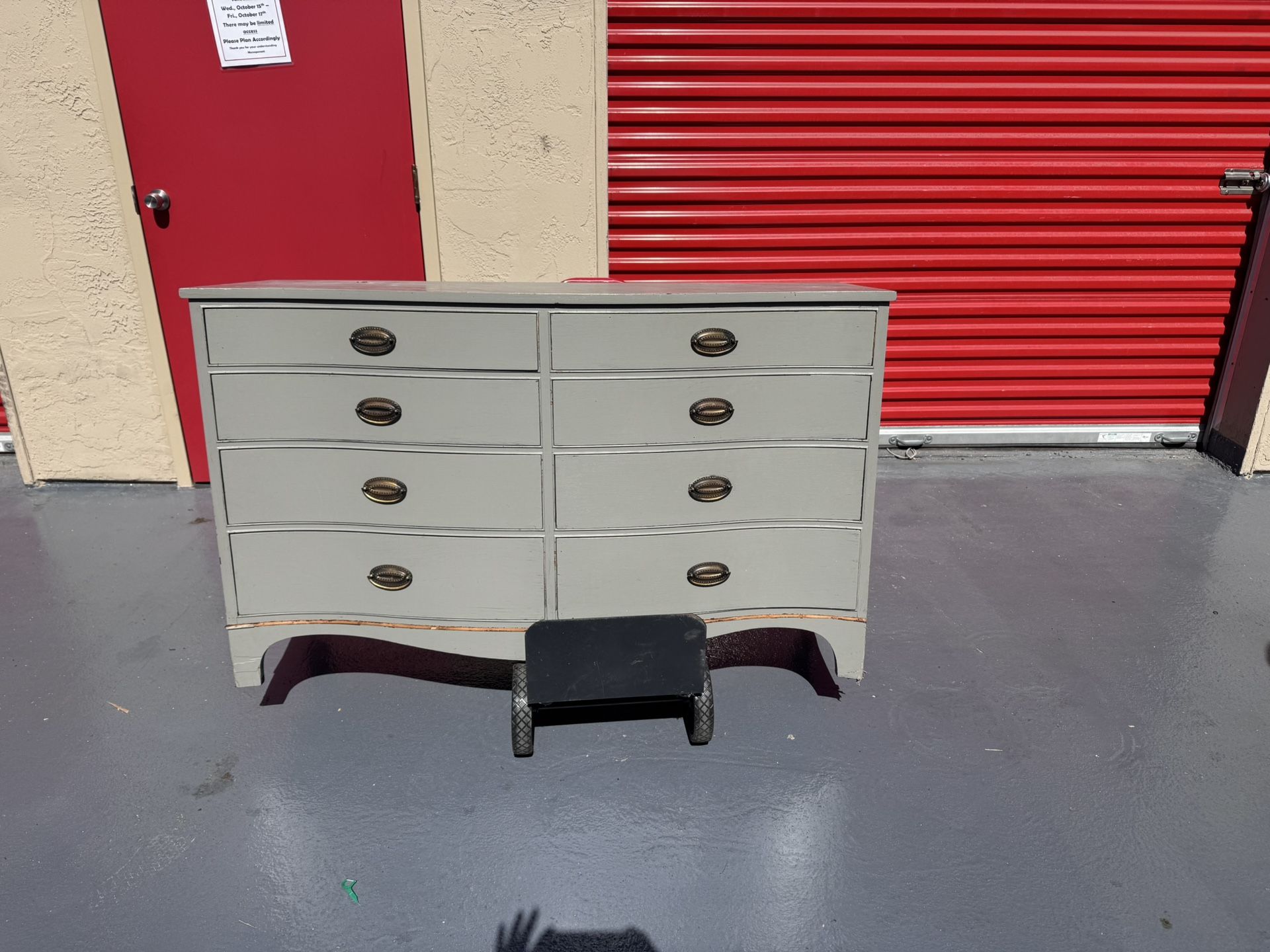 mahogany vintage dove grooved bowed dresser pair